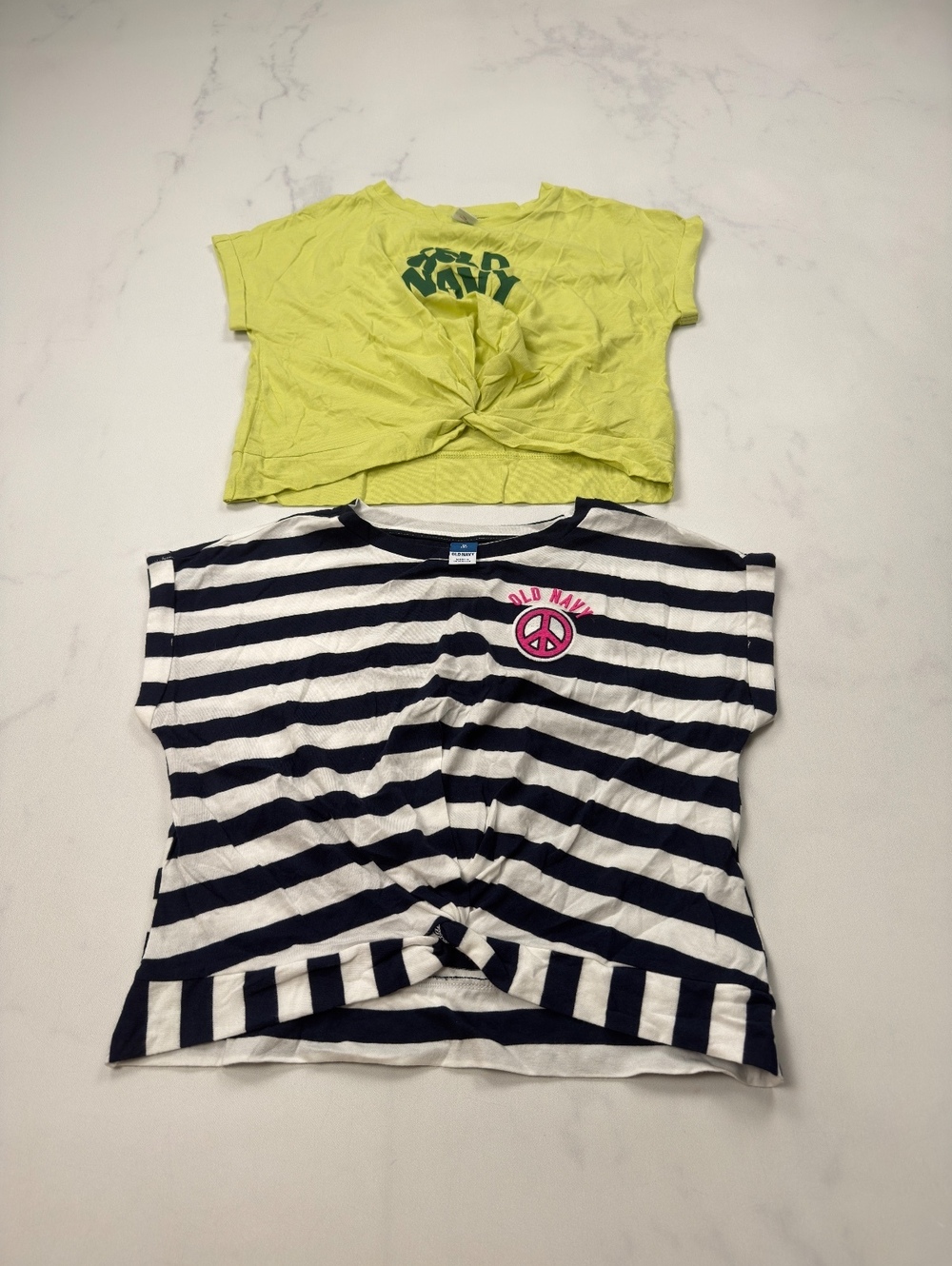 Old Navy T Shirt Yellow Navy 2000s Cropped Fit Bundle - Girls M